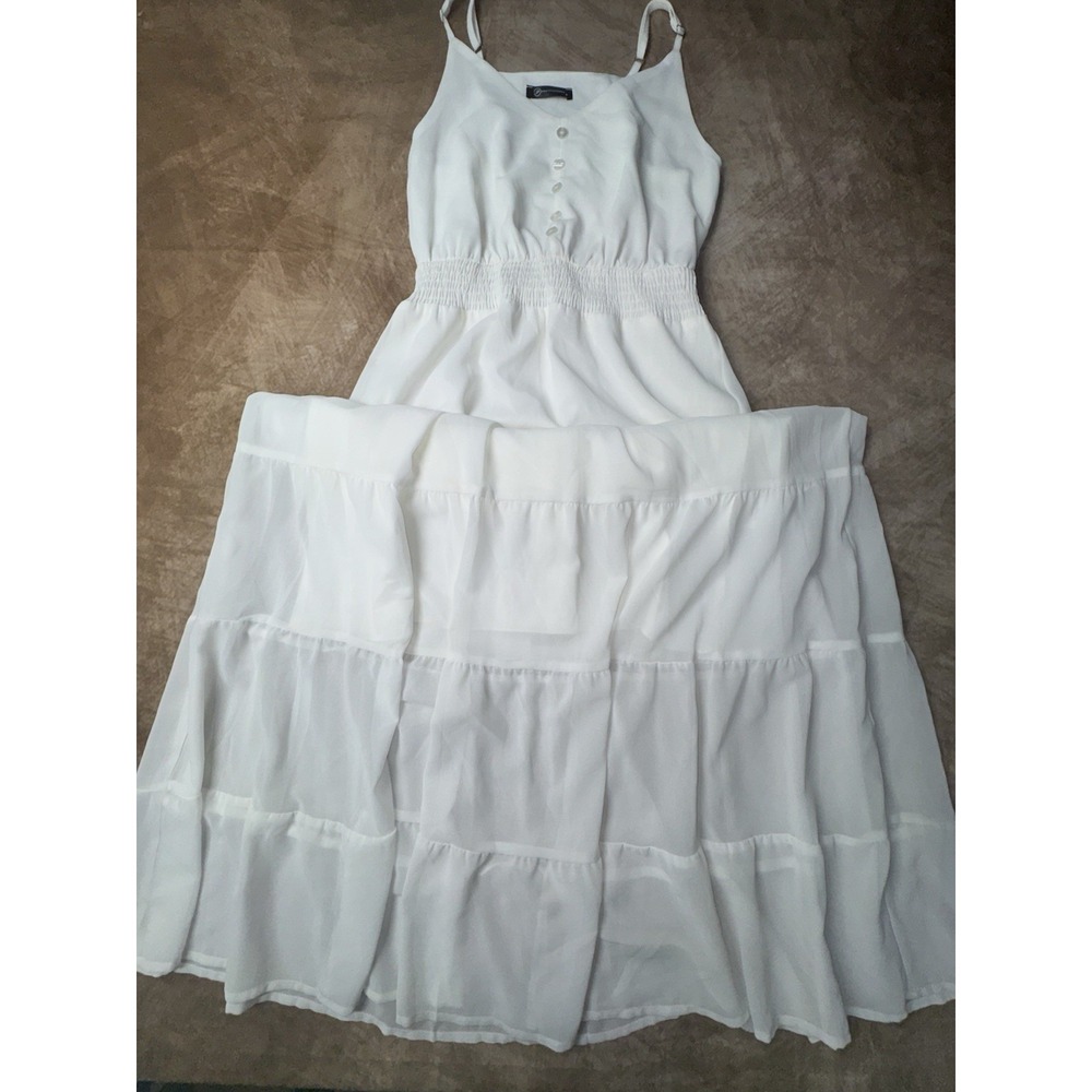 Prettygarden Womens Babydoll Maxi Dress Angel Boho Fairy Tiers Lined Small White